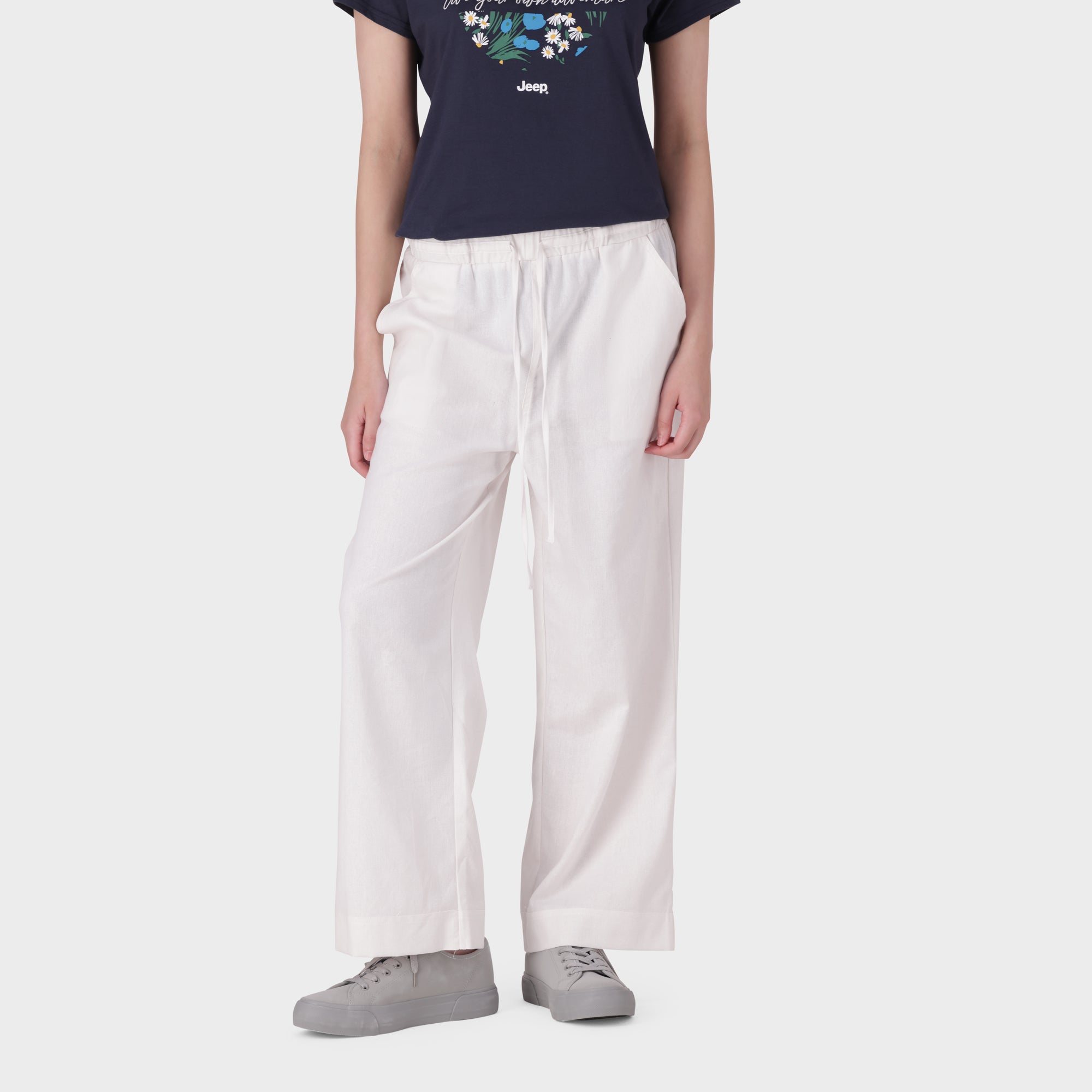 パンツ argue linen narrow pants Wide Leg Linen Pants