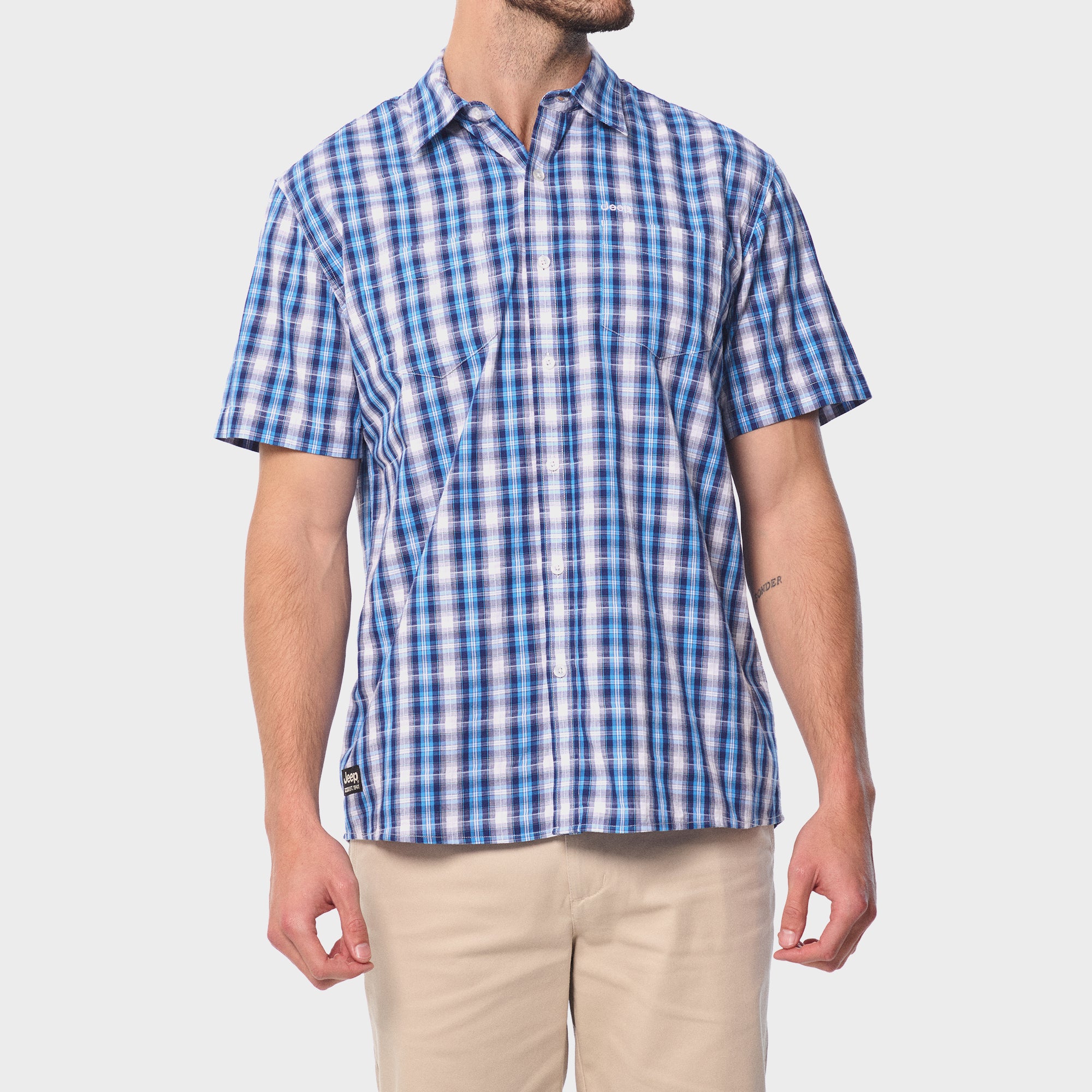 unsually｜ Studded Check Shirt Casual Check Shirt