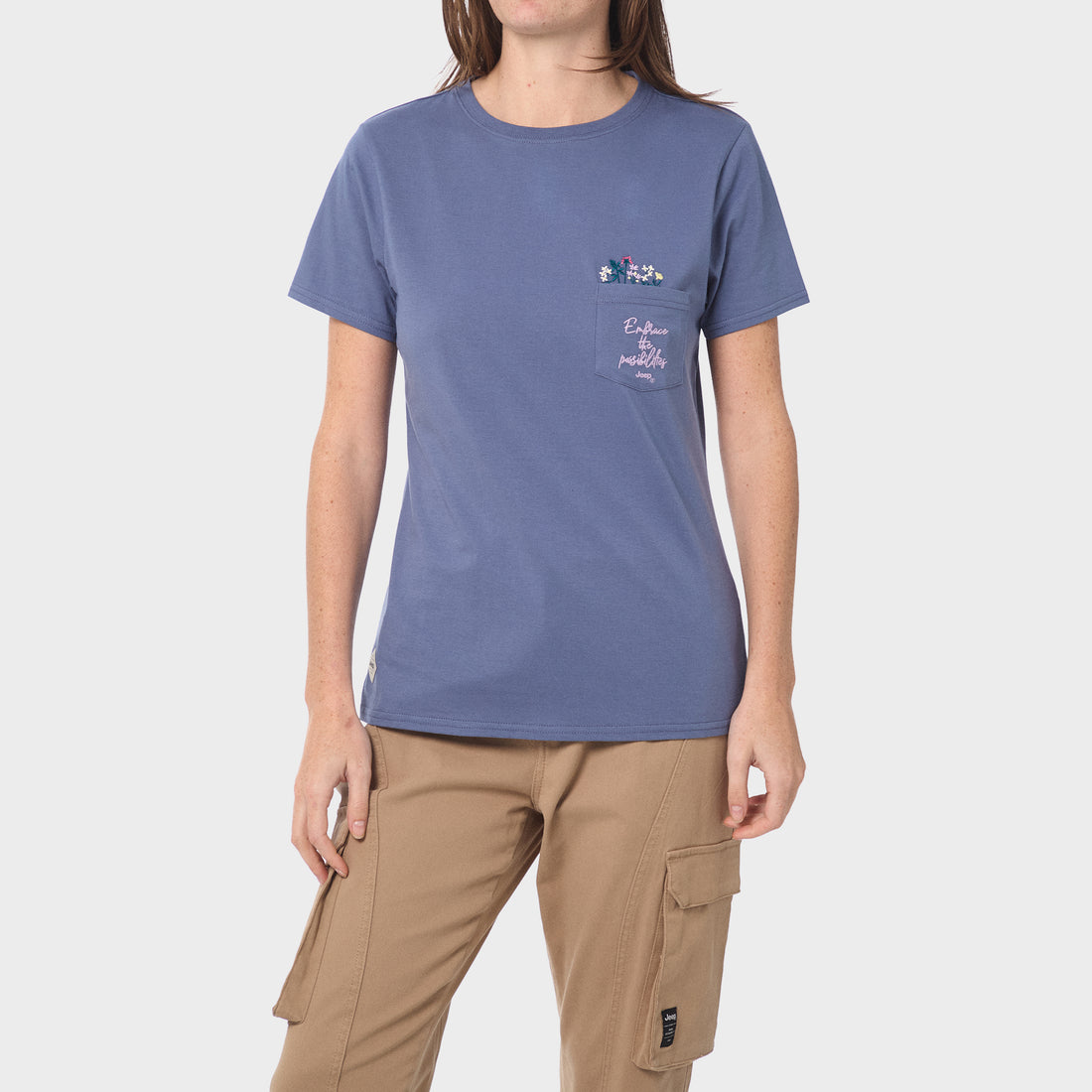 Fashion Pocket Embroidery T-shirt