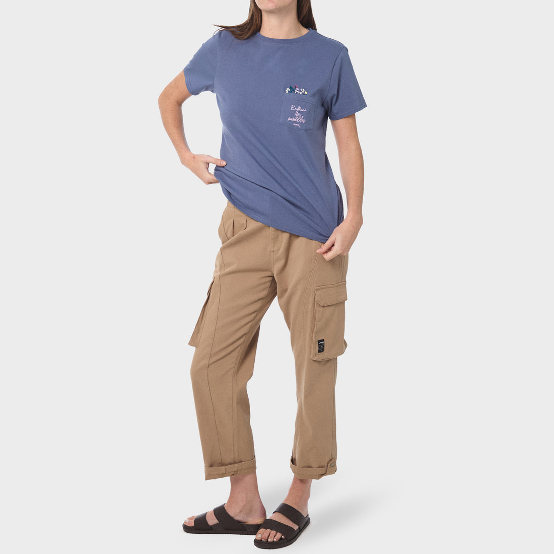 Fashion Pocket Embroidery T-shirt