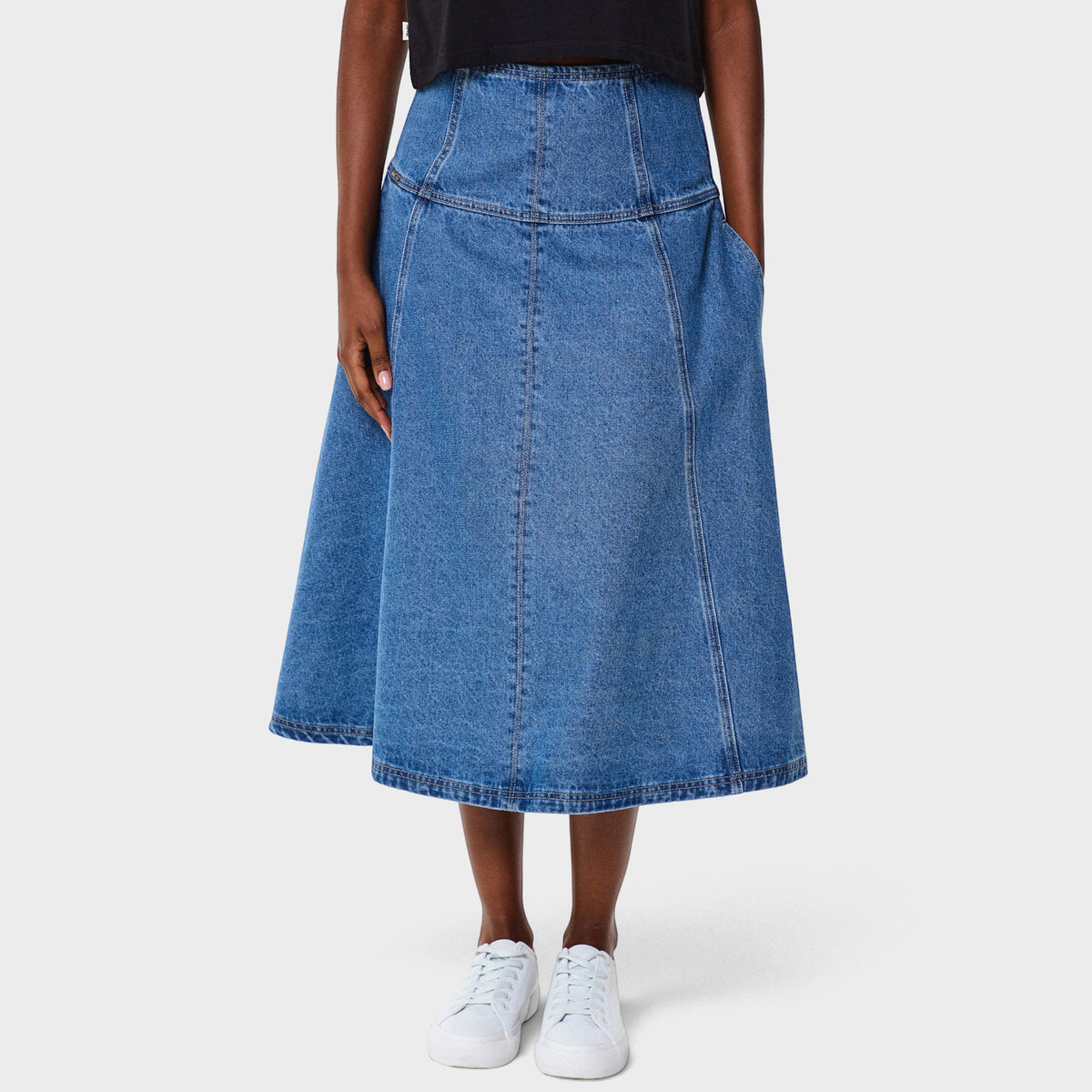 Flared Denim Skirt