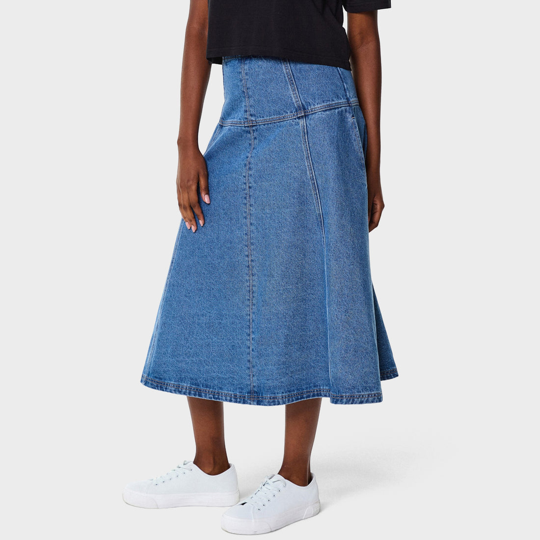 Flared Denim Skirt