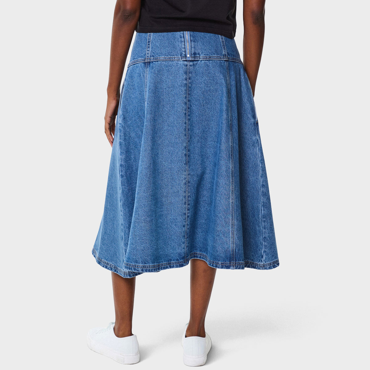 Flared Denim Skirt (2)