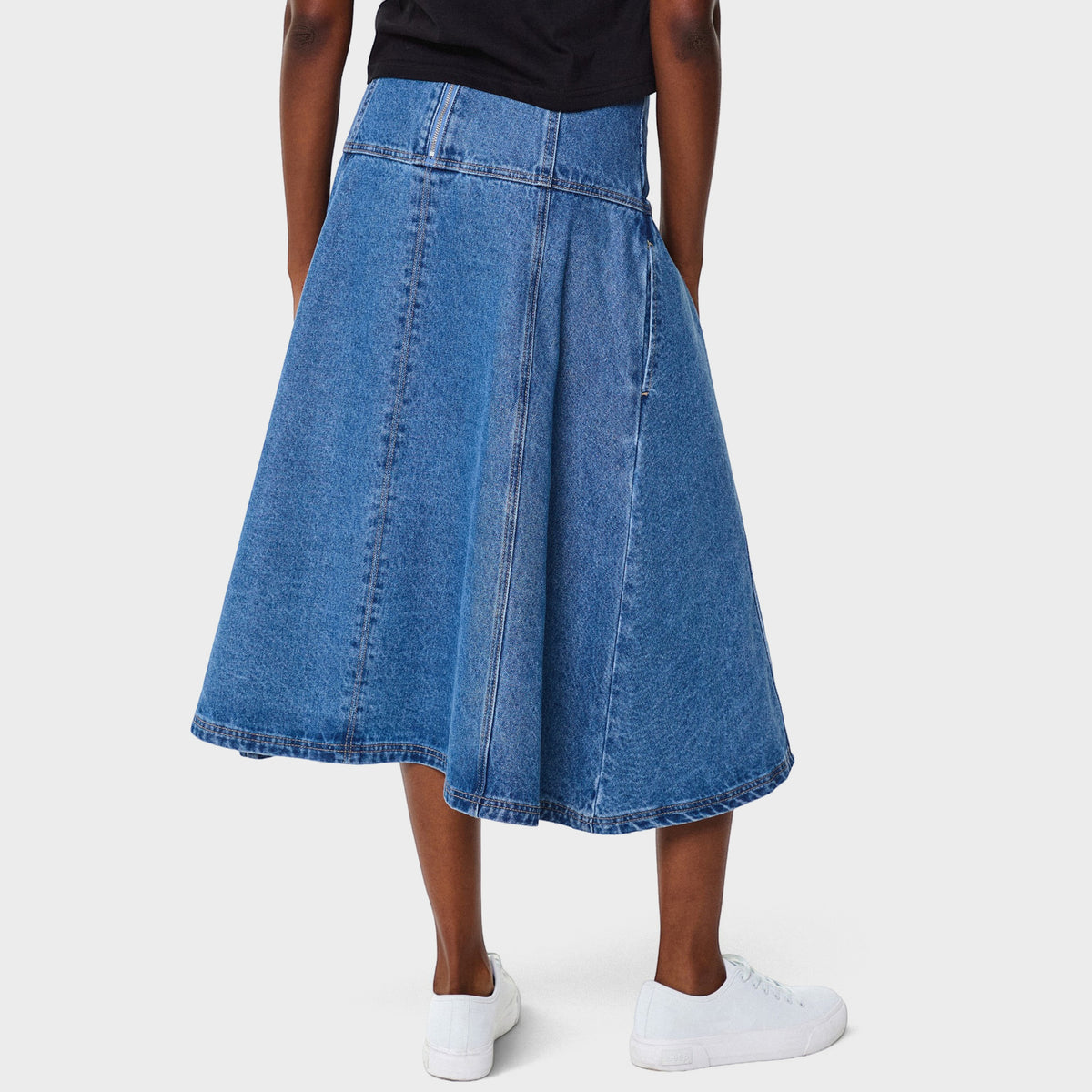 Flared Denim Skirt (3)