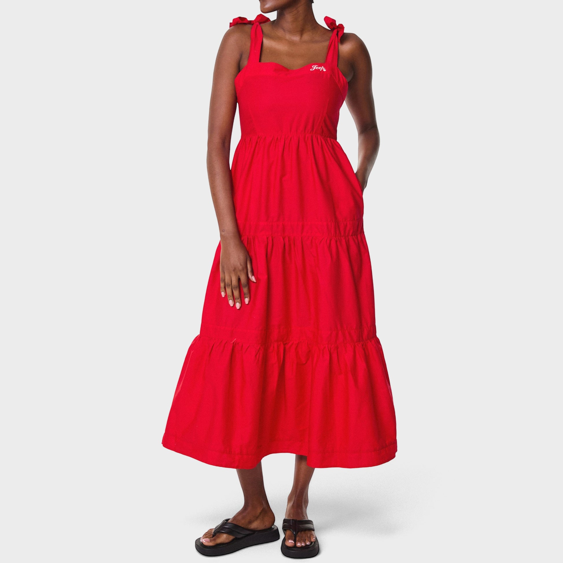 Poplin Tiered Dress