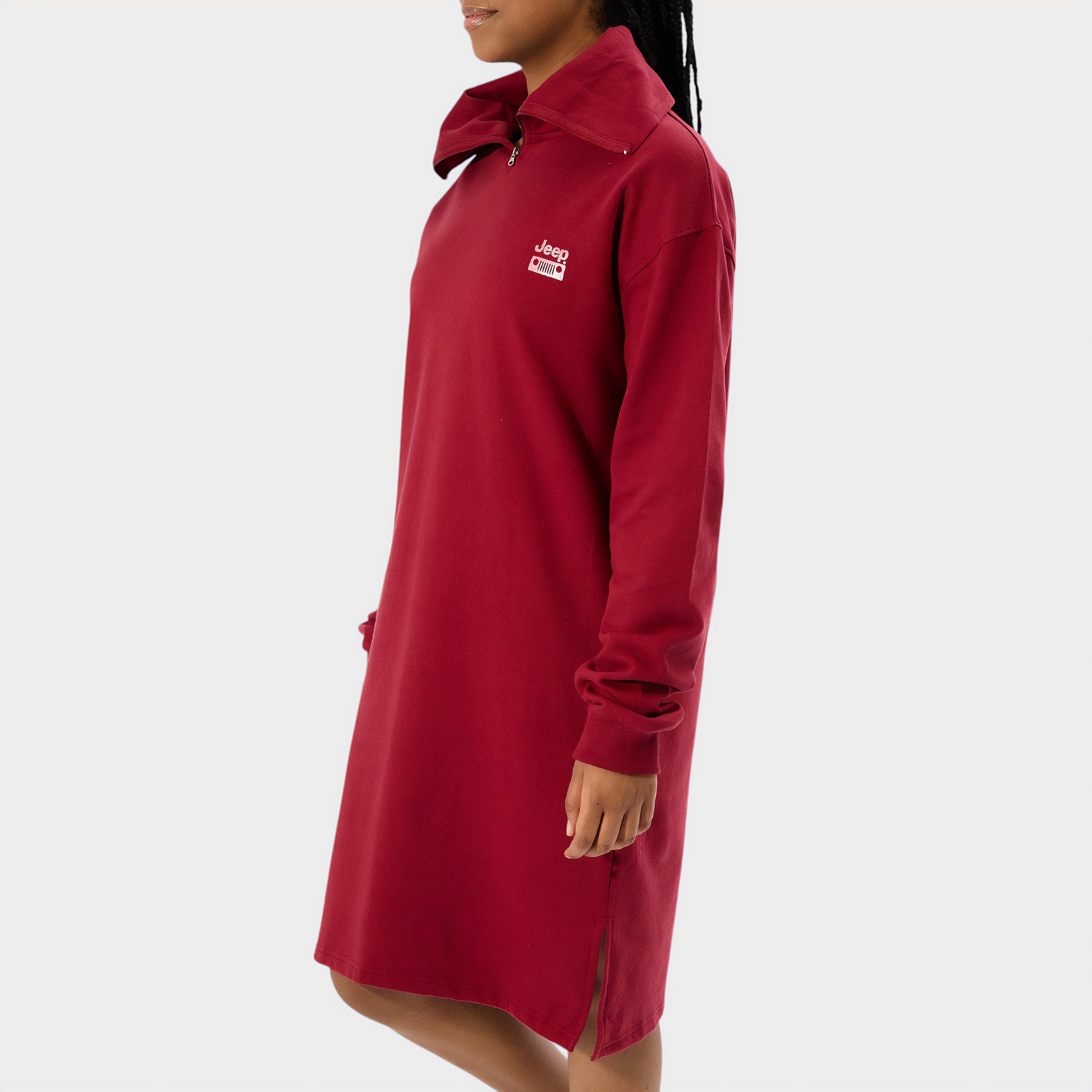 Zip Through Cowl Neck Dress (2)