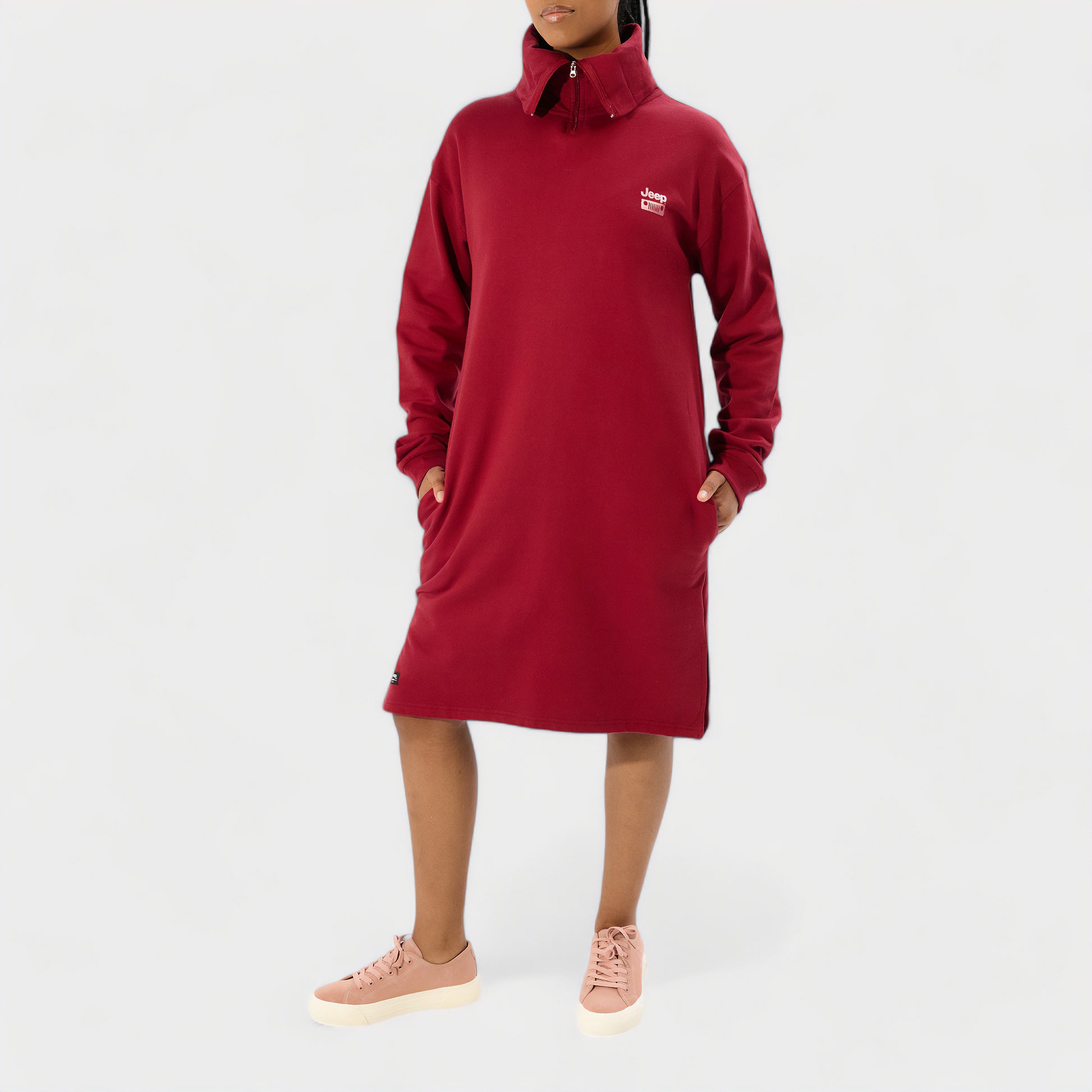 Zip Through Cowl Neck Dress (3)