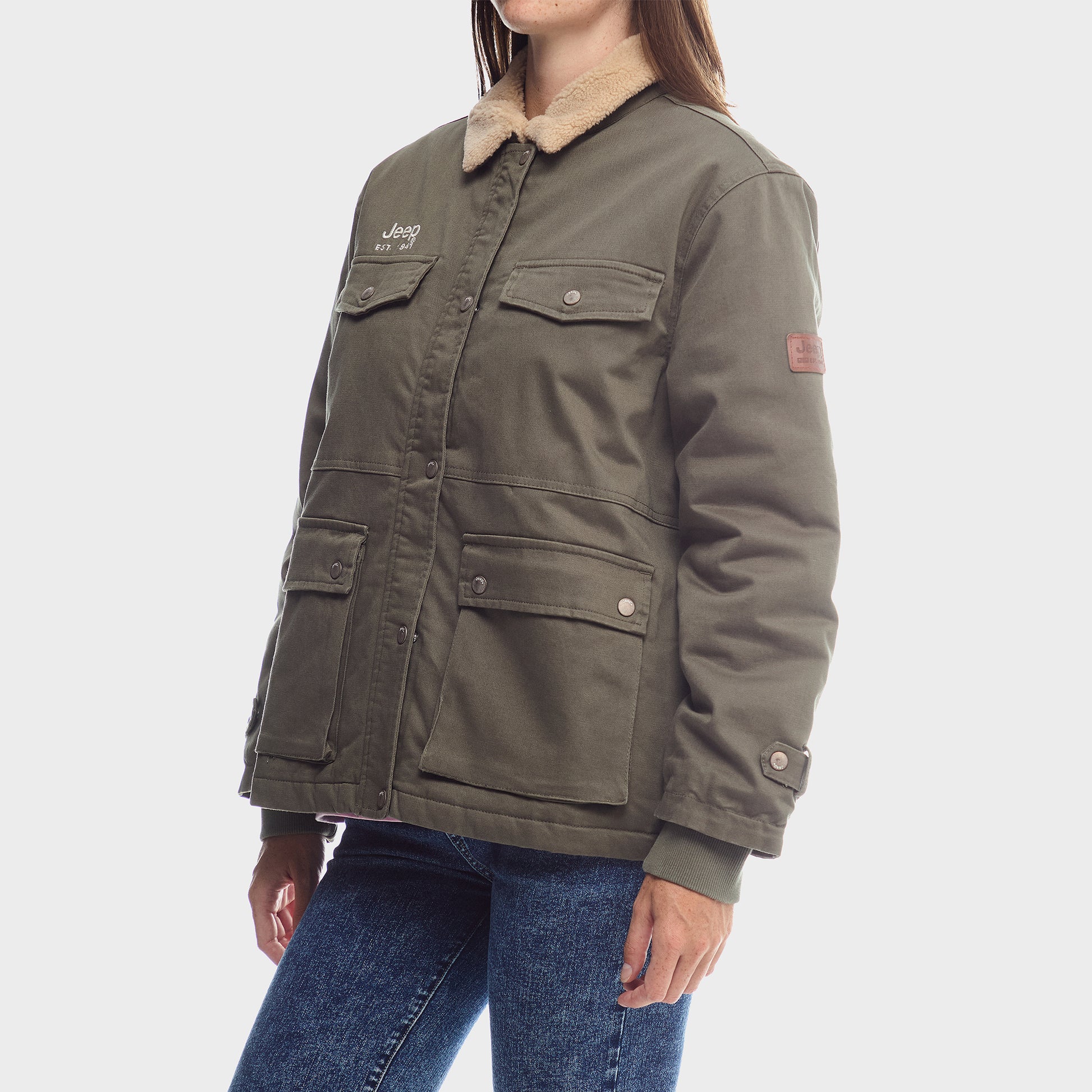 Cotton Twill With Sherpa Collar Jacket (1)