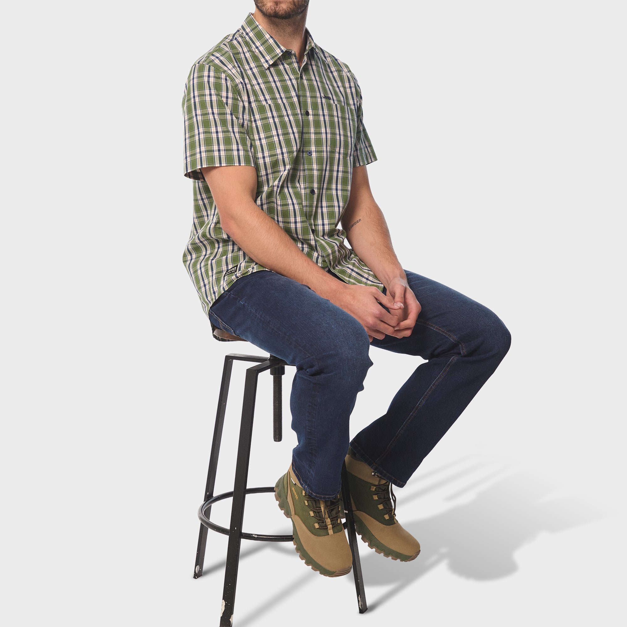 ばぁばです Casual Check Shirt